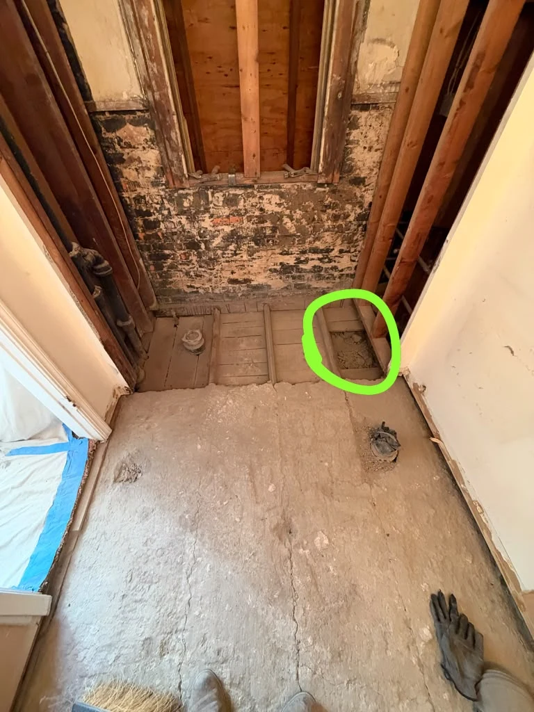 Bathroom stripped back during demolition